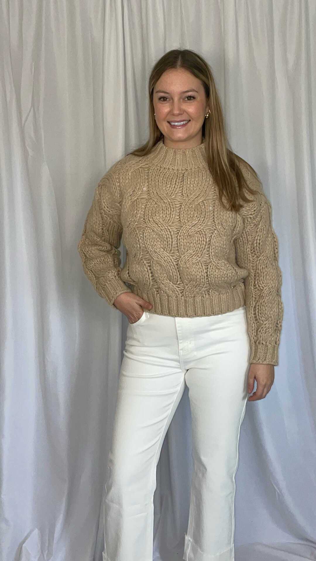 CABLE TRUI KORT BEIGE