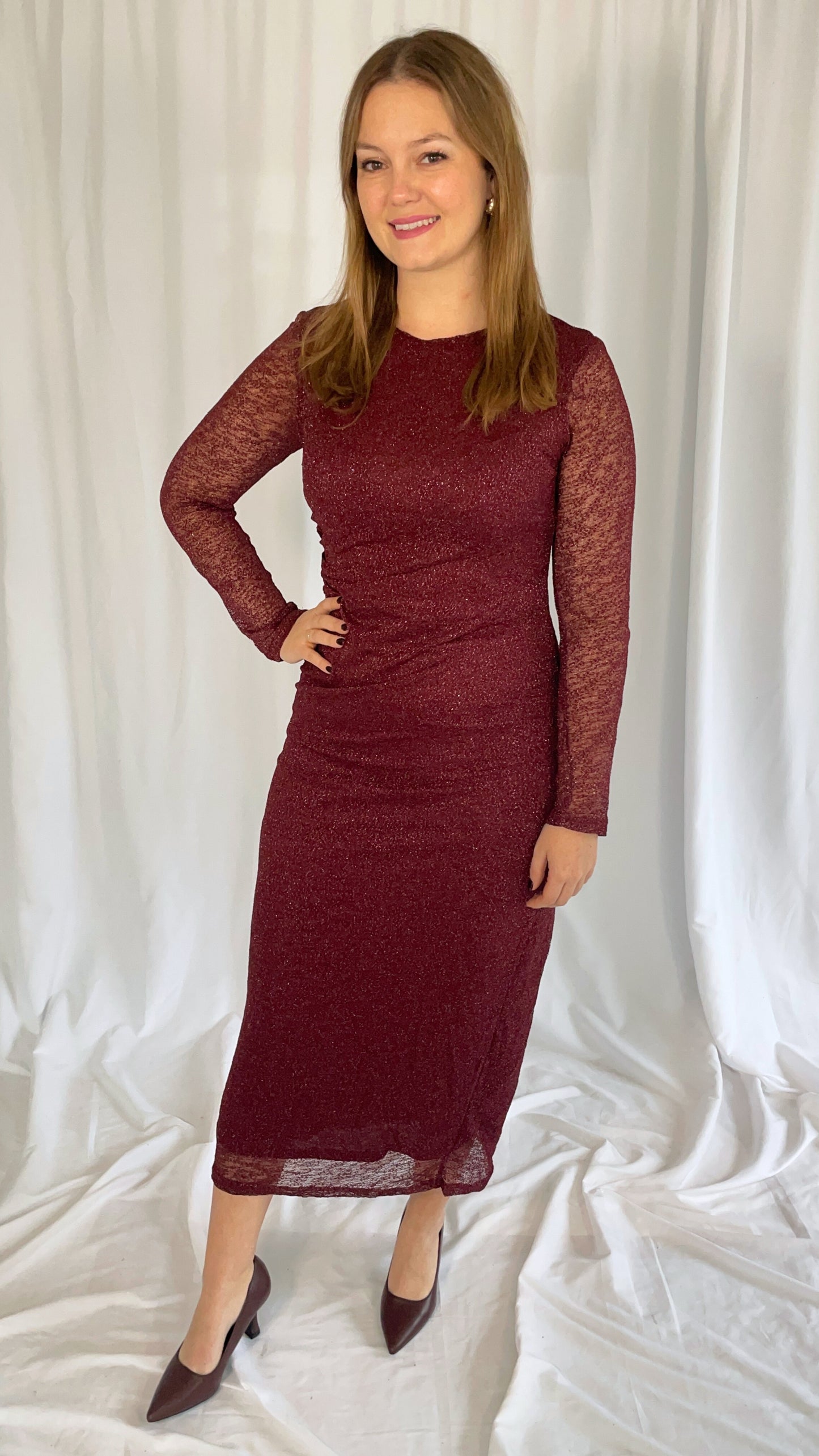 CELESTE DRESS BURGUNDY