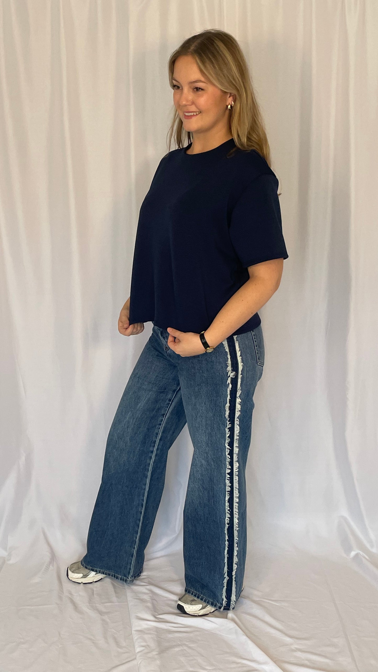 BASIC T-SHIRT MARINE BLAUW