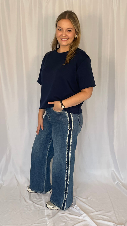 BASIC T-SHIRT MARINE BLAUW