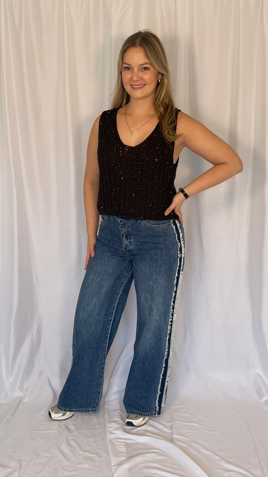 TOP BRUIN MET GLITTER