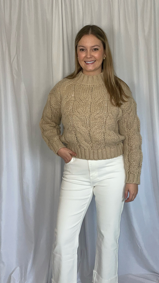 CABLE TRUI KORT BEIGE