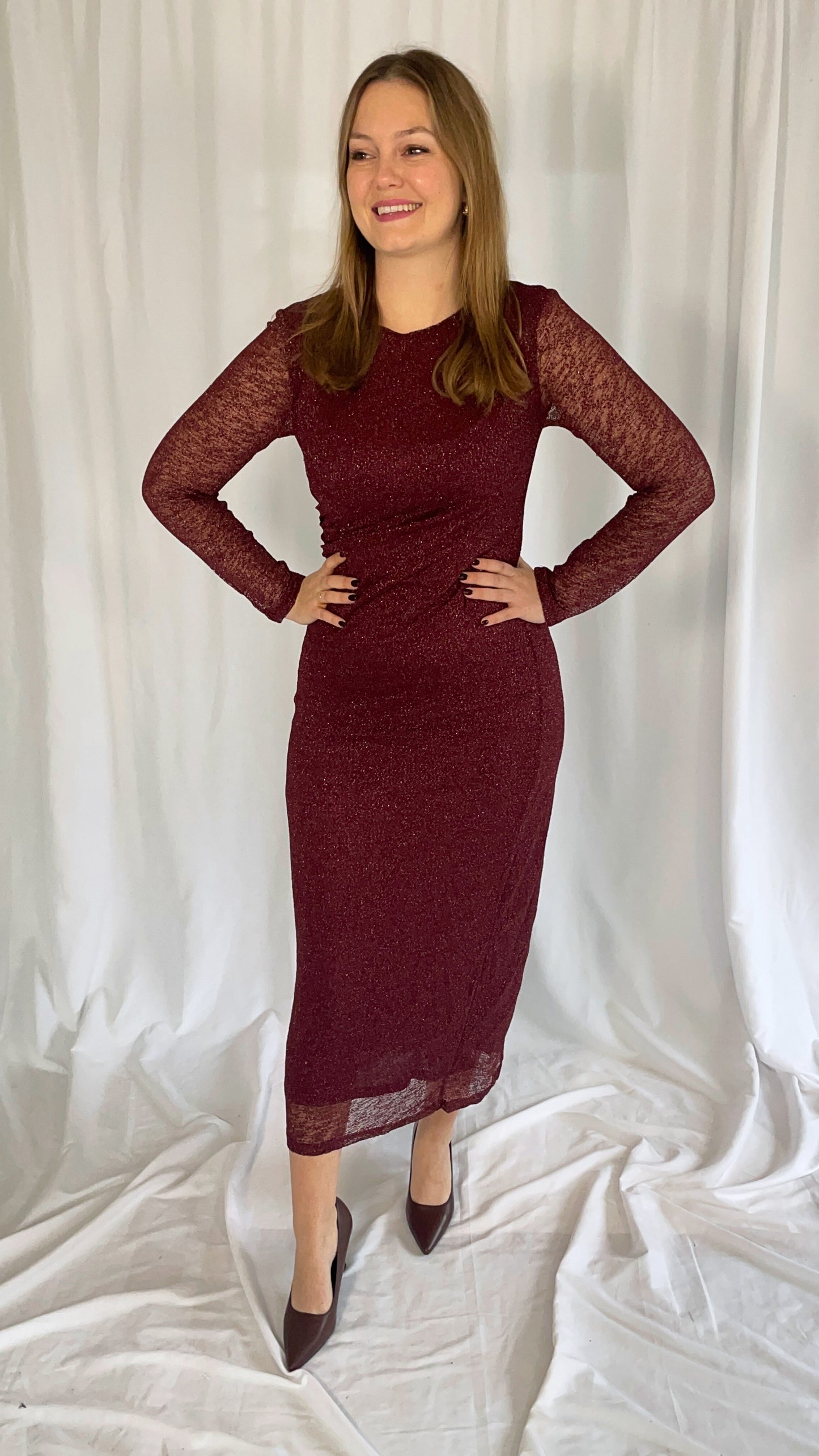 CELESTE DRESS BURGUNDY