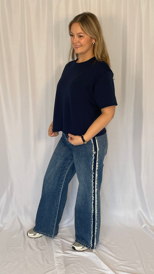 BASIC T-SHIRT MARINE BLAUW